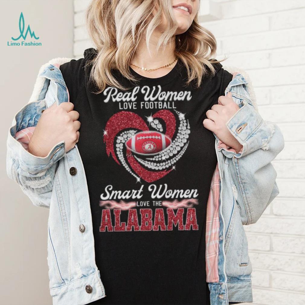 Real women love Football smart women love the Alabama Crimson Tide heart  2023 shirt, hoodie, longsleeve tee, sweater