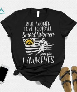 Real Women love football smart Women love the Iowa Hawkeyes American flag shirt