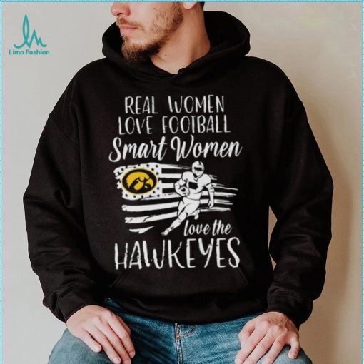 Real Women love football smart Women love the Iowa Hawkeyes American flag shirt