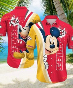 Red Aloha Mickey Mouse Disney NFL Kansas City Chiefs Funny Hawaiian Shirt