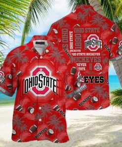 Red Aloha NCAA Ohio State Buckeyes Hawaiian Shirt Best Beach Gift