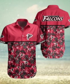 Red Aloha NFL Atlanta Falcons Hawaiian Shirt Small Flowers Pattern Beach Lovers Gift