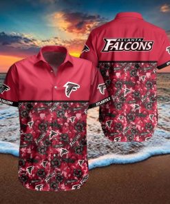 Red Aloha NFL Atlanta Falcons Hawaiian Shirt Small Flowers Pattern Beach Lovers Gift