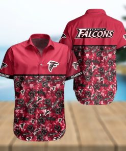 Red Aloha NFL Atlanta Falcons Hawaiian Shirt Small Flowers Pattern Beach Lovers Gift