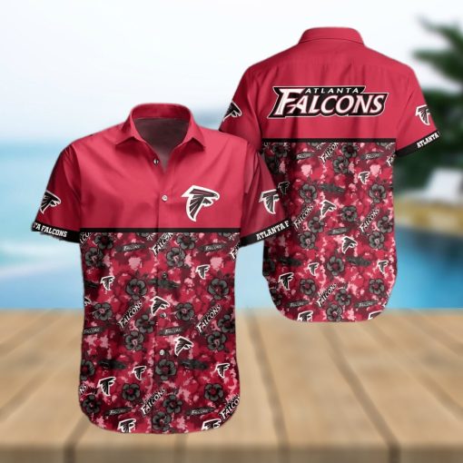 Red Aloha NFL Atlanta Falcons Hawaiian Shirt Small Flowers Pattern Beach Lovers Gift