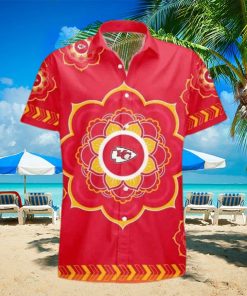 NFL Kansas City Chiefs Red Gold Hawaiian Shirt - Trendy Aloha