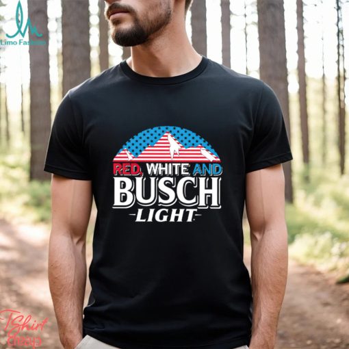 Red White and Busch Light 4th of July 2023 logo shirt