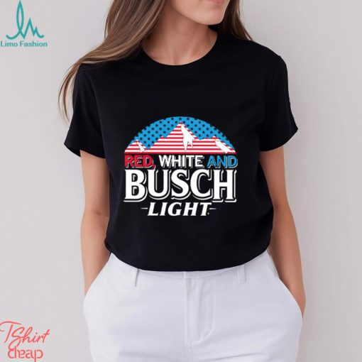 Red White and Busch Light 4th of July 2023 logo shirt