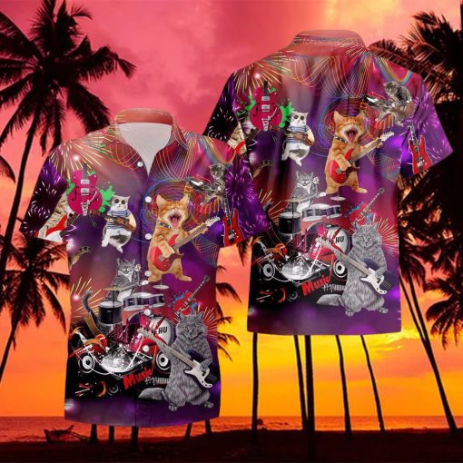 Rocker Cat Hawaii Shirt