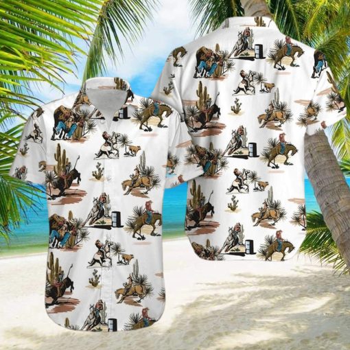 Rodeo Cowboy White Hawaiian Shirt