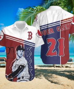 Roger Clemens 21 Boston Red Sox Funny Hawaiian Shirt Baseball Fans Gift