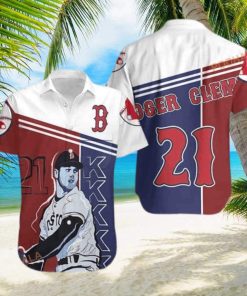 Roger Clemens 21 Boston Red Sox Funny Hawaiian Shirt Baseball Fans Gift