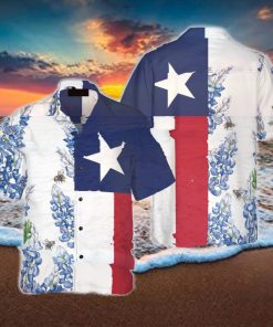 Royal Blue Bluebonnet Texas Hawaiian Shirt Vertical Version Proud Texas Shirt For Men