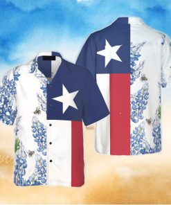 Royal Blue Bluebonnet Texas Hawaiian Shirt Vertical Version Proud Texas Shirt For Men