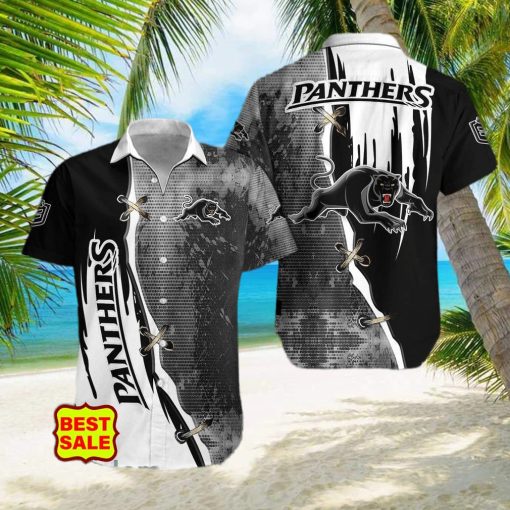 Rugby League NRL Penrith Panthers Logo Sumer Hawaiian Shirt For Fans hawaiaan shir