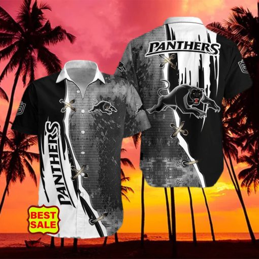 Rugby League NRL Penrith Panthers Logo Sumer Hawaiian Shirt For Fans hawaiaan shir