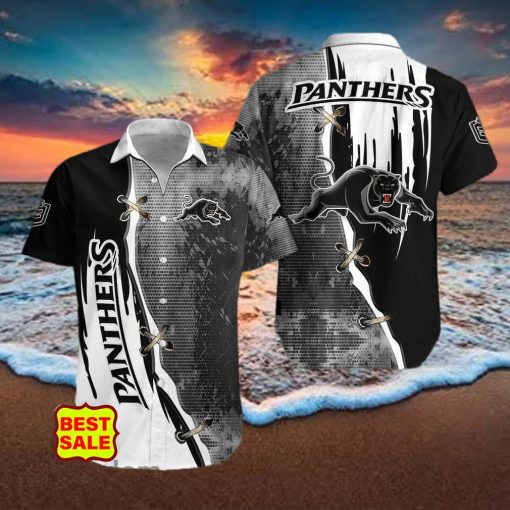 Rugby League NRL Penrith Panthers Logo Sumer Hawaiian Shirt For Fans hawaiaan shir