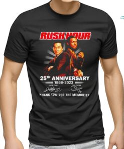 Rush Hour 25th anniversary 1998 2023 signatures thank you for the memories signature shirt