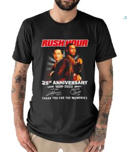 Rush Hour 25th anniversary 1998 2023 signatures thank you for the memories signature shirt