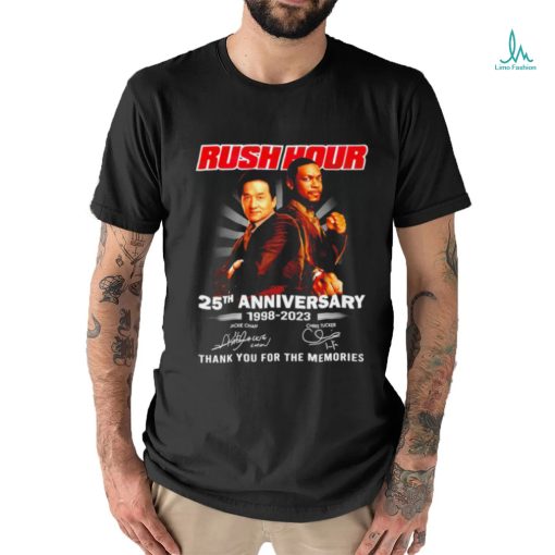 Rush Hour 25th anniversary 1998 2023 signatures thank you for the memories signature shirt