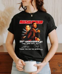 Rush Hour 25th anniversary 1998 2023 signatures thank you for the memories signature shirt