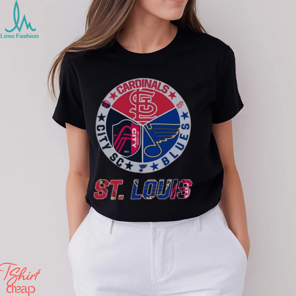 Funny St Louis City SC St Louis Cardinals St Louis Blues logo shirt,  hoodie, sweater, long sleeve and tank top