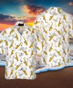 Saxophone Seamless Pattern Hawaiian Shirt Idea Summer Gift For Men And Women