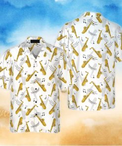 Saxophone Seamless Pattern Hawaiian Shirt Idea Summer Gift For Men And Women