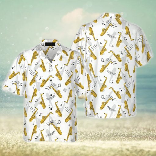 Saxophone Seamless Pattern Hawaiian Shirt Idea Summer Gift For Men And Women