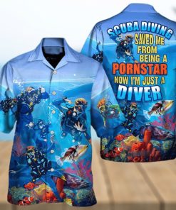 Scuba Diving Being A Pornstar A Diver Lover Diving Hawaiian Shirt