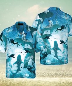 Scuba Diving With Sharks Hawaiian Shirt Idea Summer Gift For Men And Women