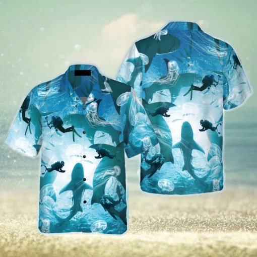 Scuba Diving With Sharks Hawaiian Shirt Idea Summer Gift For Men And Women