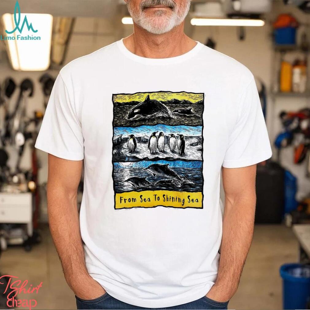 Sea to Shining Sea Penguins Dolphins Orca art shirt Sea to Shining Sea Penguins Dolphins Orca art shirt
