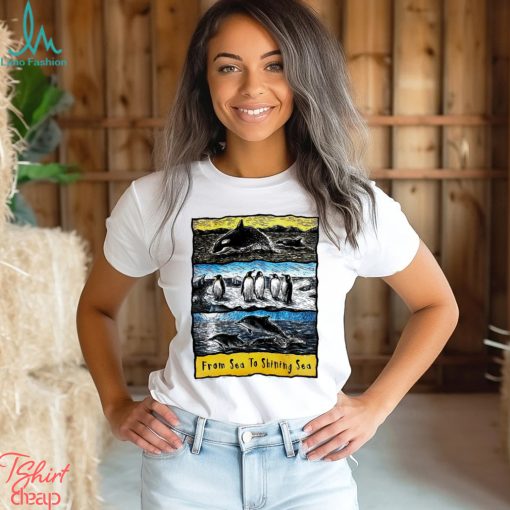 Sea to Shining Sea Penguins Dolphins Orca art shirt
