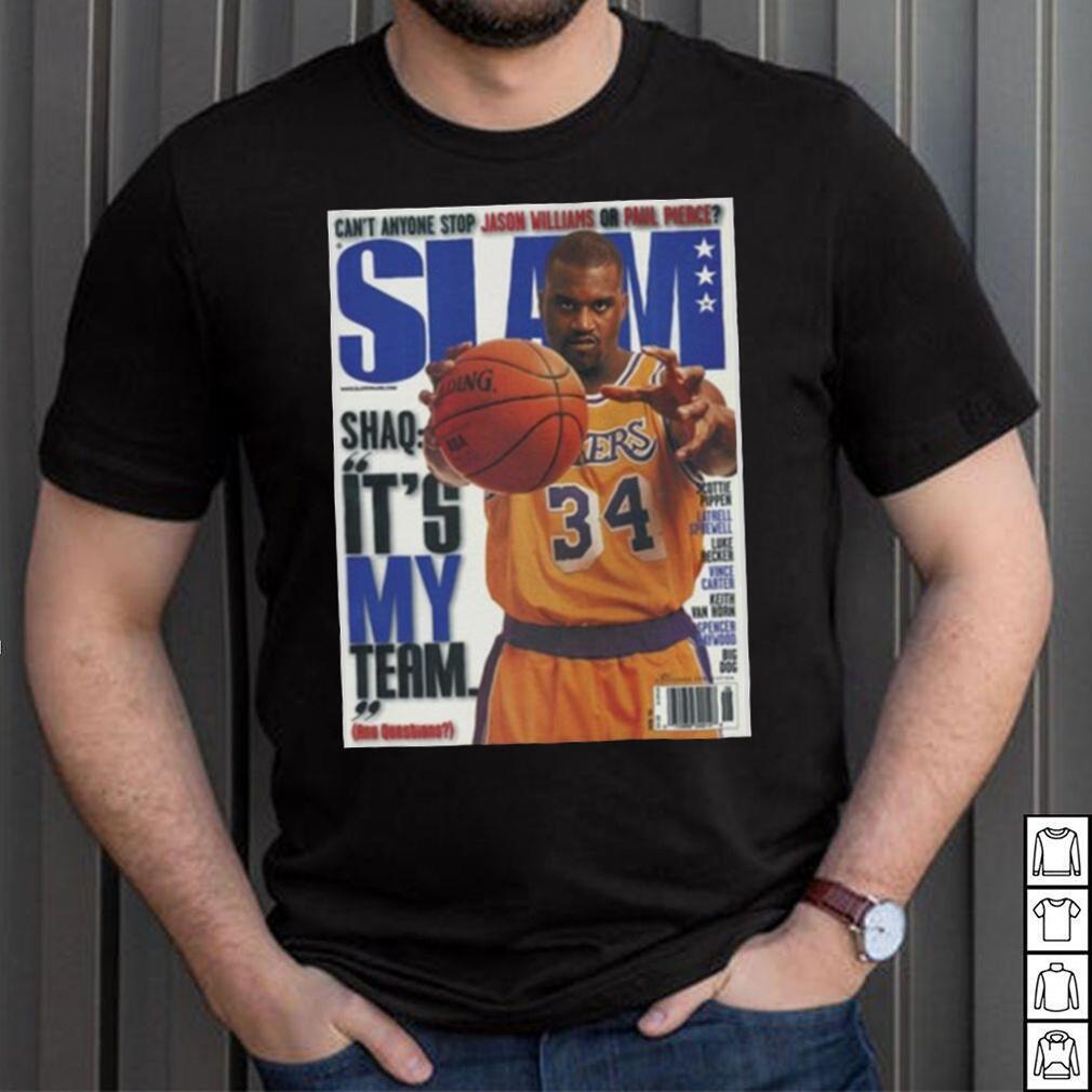 Shaquille O'Neal Los Angeles Lakers Slam Cover NBA Tee Shirt - Limotees