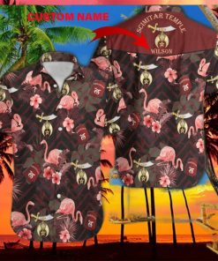 Shriners With Pink Bird Tropical Hawaiian Shirt