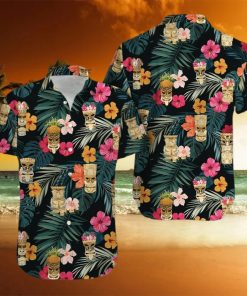 Simple Tiki Summer Vibe Tropical Green Black Unisex Hawaiian Shirts