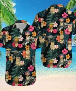 Simple Tiki Summer Vibe Tropical Green Black Unisex Hawaiian Shirts