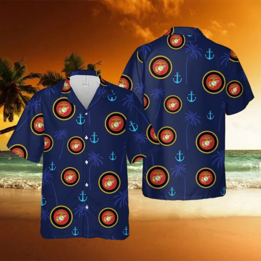 Simple Us Marine Corps Navy Unisex Hawaiian ShirtsSimple Us Marine Corps Navy Unisex Hawaiian Shirts