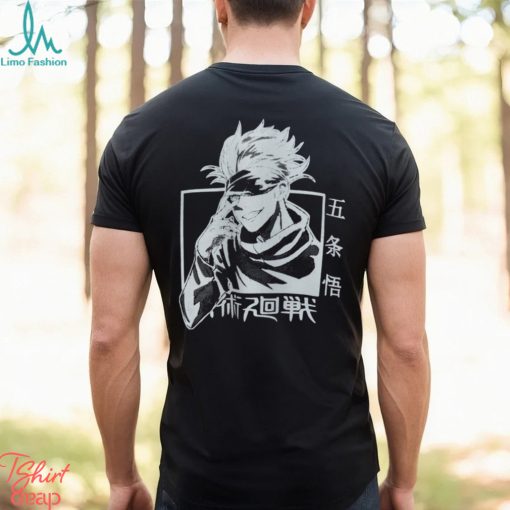 Siyah Renk Geniş Kesim Gojo Satoru Jujutsu Kaisen Baskılı Unisex Geniş Kalıp Anime T shirt