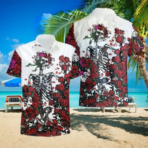 Skeleton Rose Hawaii Shirt Tropical Summer For Men And Women