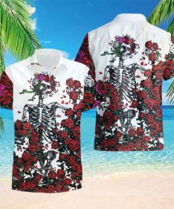 Skeleton Rose Hawaii Shirt Tropical Summer For Men And Women