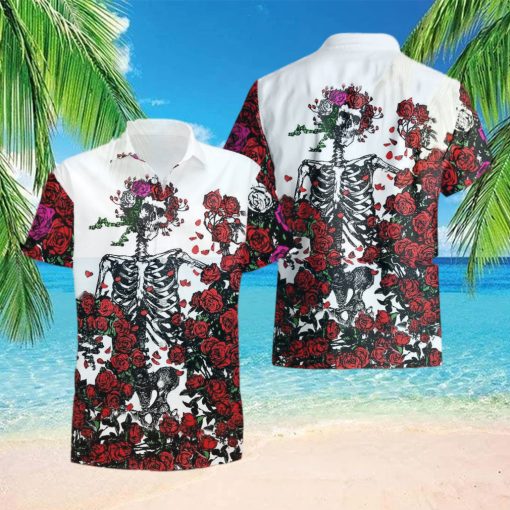 Skeleton Rose Hawaii Shirt Tropical Summer For Men And Women