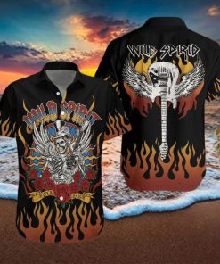 Skull Play Guitar Wild Spirit Hawaiian Aloha Shirts