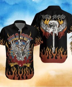 Skull Play Guitar Wild Spirit Hawaiian Aloha Shirts