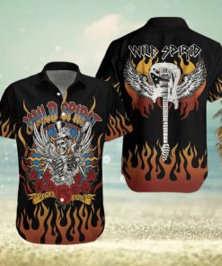 Skull Play Guitar Wild Spirit Hawaiian Aloha Shirts