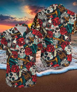 Skull Rose Alcohol Aloha Hawaiian Shirts