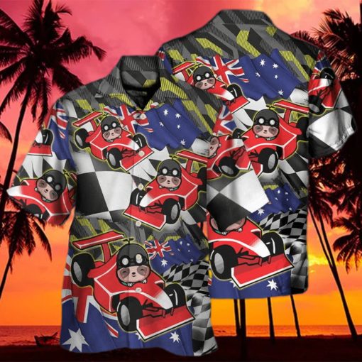 Sloth_Racing_Formula_One_Car_Racing_Australian_Vibe_Hawaiian_Shirt