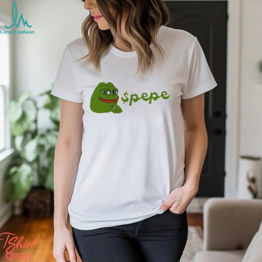 Smug Pepe the Frog smile thinking about Money meme shirt