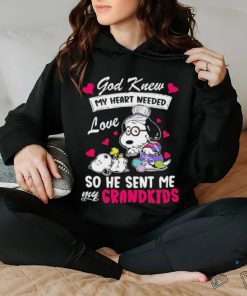 Snoopy God Knew My Heart Needed love so He sent me My Grandkids shirt